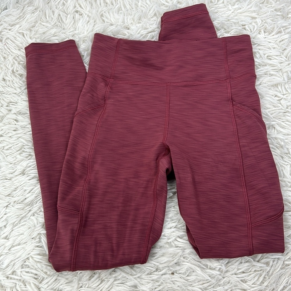 Lululemon Invigorate High-Rise Tight 25" Heathered Mulled Wine